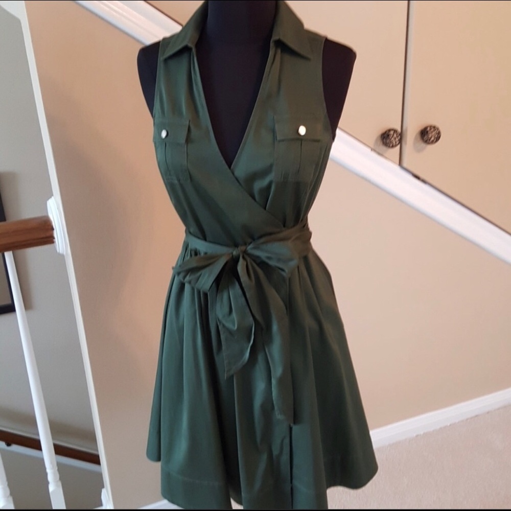 Wrap around sleeveless summer dress